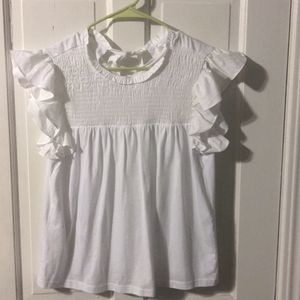 White Mango Shirt Ruffle Sleeve L